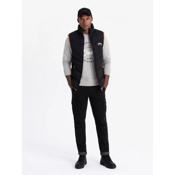  Pánská vesta OMBRE OM-JAVJ-0210 BLACK 