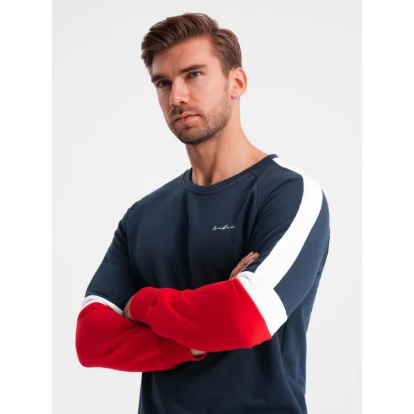 Pánská mikina OMBRE OM-SSNZ-22FW-003 NAVY BLUE 