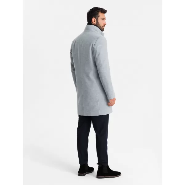  Pánský kabát OMBRE OM-COWC-0120 GREY MELANGE 