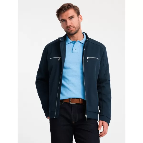  Pánská bunda OMBRE OM-JALP-0157 NAVY BLUE 