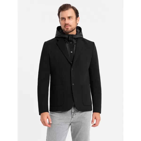  Pánské sako OMBRE OM-BLZB-0133 BLACK 