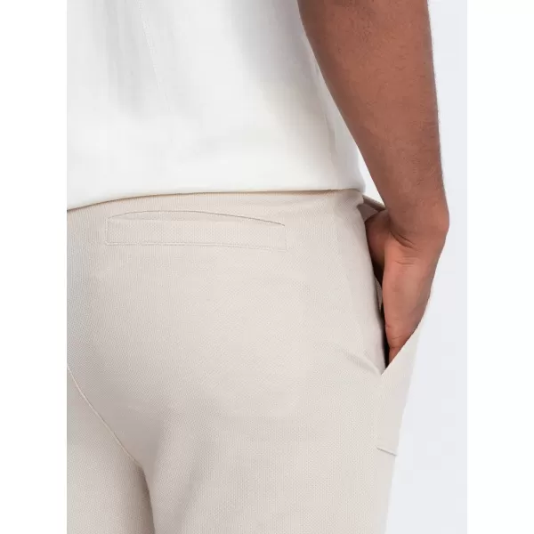  Pánské tepláky OMBRE OM-PASK-0211 LIGHT BEIGE 