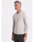 Pánské triko s dlouhým rukávem OMBRE OM-LSBL-0108 LIGHT BEIGE