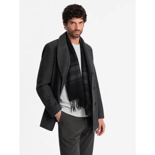  Pánský kabát OMBRE OM-COWC-0115 GRAPHITE 