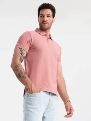 Pánské triko s límečkem OMBRE OM-POBS-0100 DARK PINK