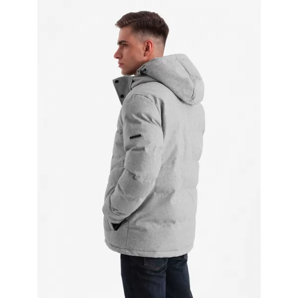  Pánská bunda OMBRE OM-JAHP-0203 GREY MELANGE 