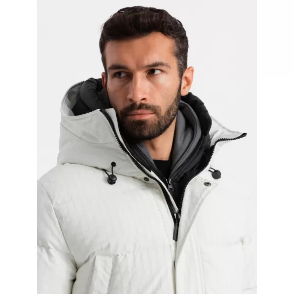  Pánská bunda OMBRE OM-JALJ-0201 WHITE 