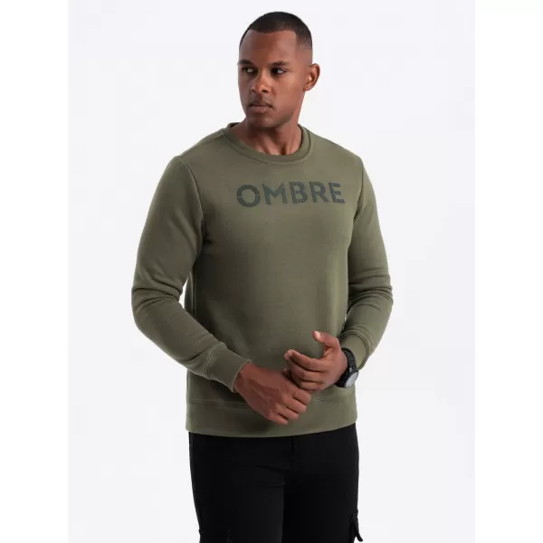  Pánská mikina OMBRE OM-SSPS-0181 DARK OLIVE 