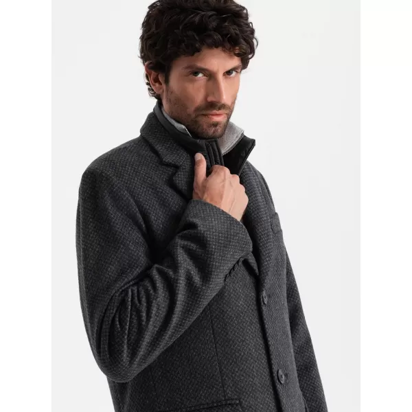  Pánský kabát OMBRE OM-COWC-0121 GRAPHITE 