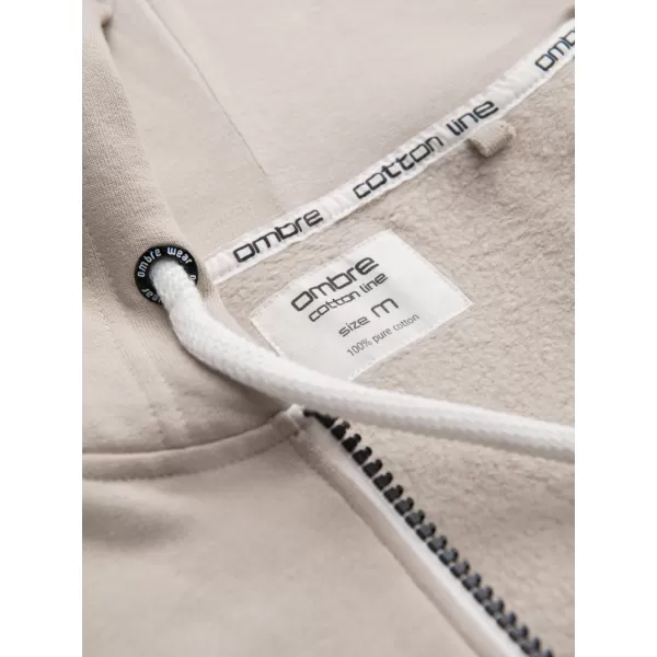  Pánská mikina OMBRE OM-SSBZ-0178 LIGHT BEIGE 