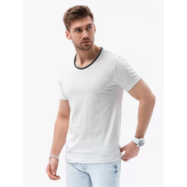  Pánské triko OMBRE OM-TSCT-22SS-004 ECRU 