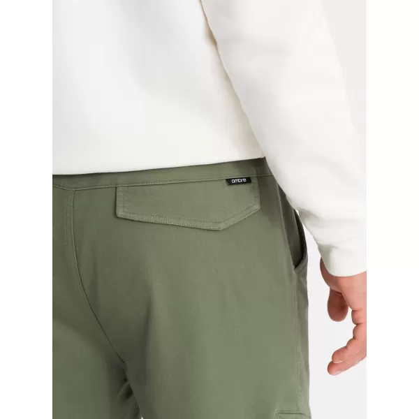 Pánské kalhoty OMBRE OM-PAJO-0199 OLIVE 