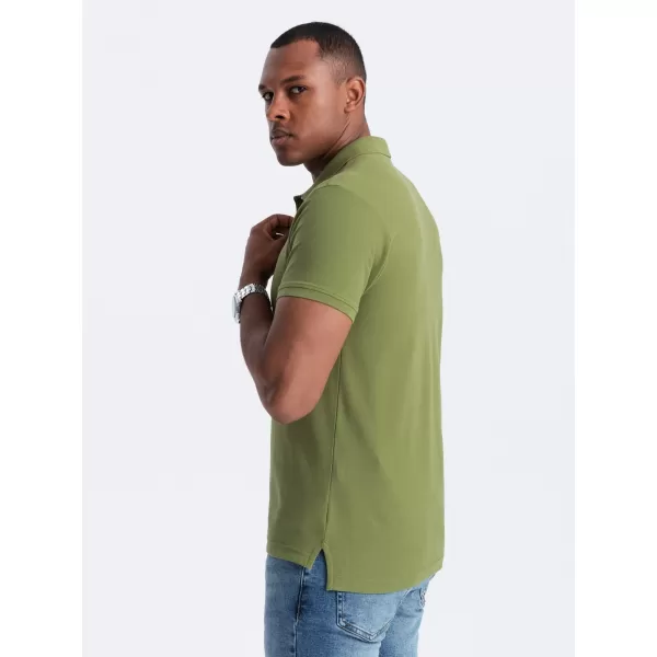  Pánské triko s límečkem OMBRE OM-POBS-0100 OLIVE 