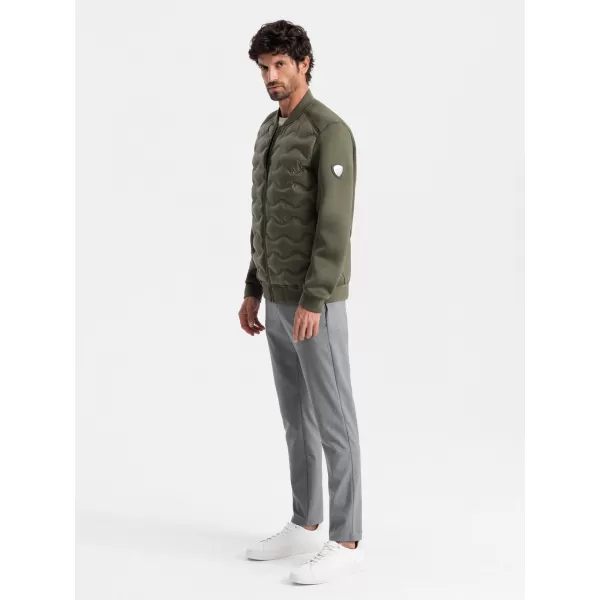  Pánská bunda OMBRE OM-JALP-0141 DARK OLIVE GREEN 