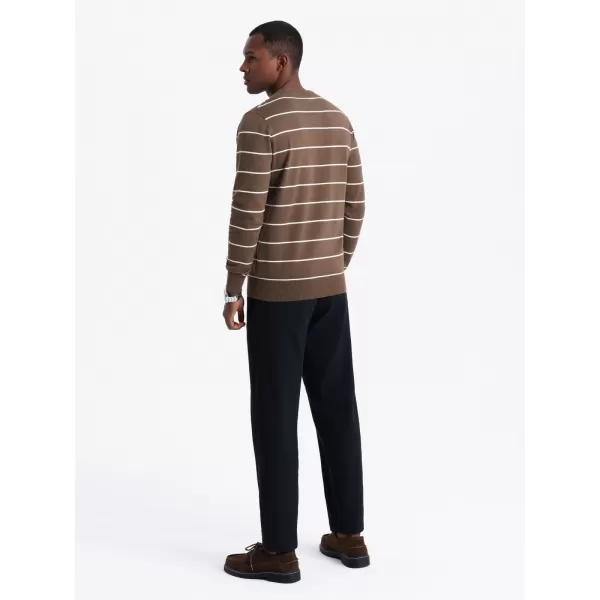  Pánský svetr OMBRE OM-SWSW-0143 BROWN 