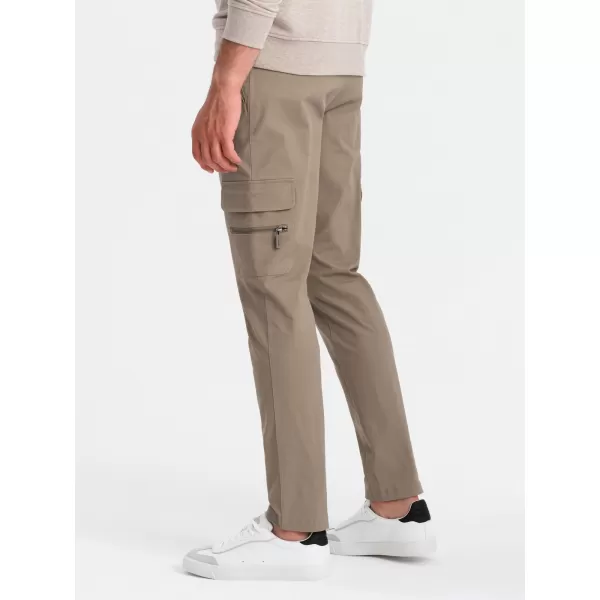  Pánské kalhoty OMBRE OM-PACG-0204 KHAKI 