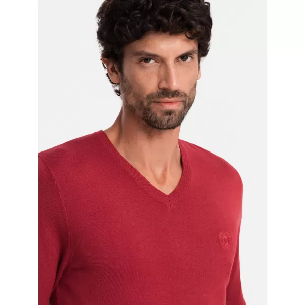  Pánský svetr OMBRE OM-SWBS-0107 RED 