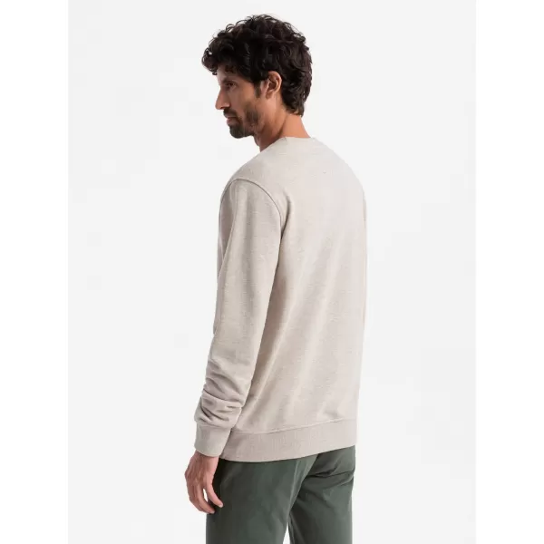  Pánská mikina OMBRE OM-SSNZ-0163 BEIGE 