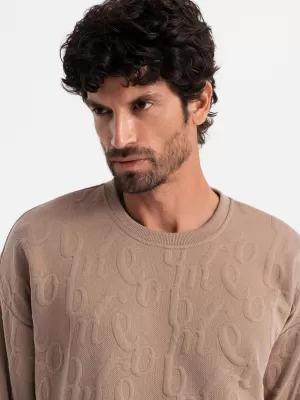 Pánská mikina OMBRE OM-SSNZ-0164 BROWN