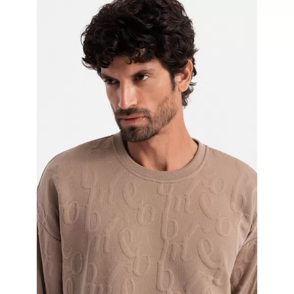  Pánská mikina OMBRE OM-SSNZ-0164 BROWN 