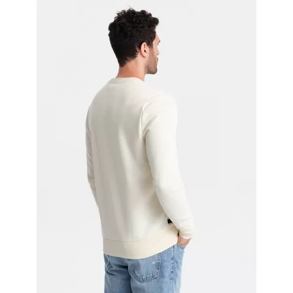  Pánská mikina OMBRE OM-SSBN-0159 CREAM 