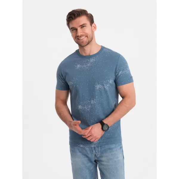  Pánské triko OMBRE OM-TSFP-0179 BLUE DENIM 