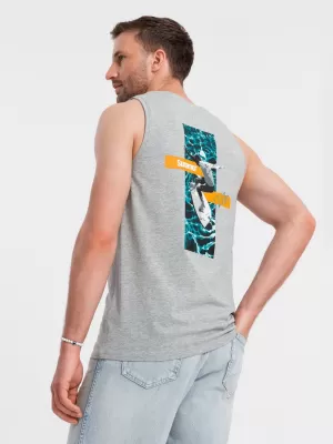 Pánské tílko OMBRE OM-TSTT-0191 GREY MELANGE