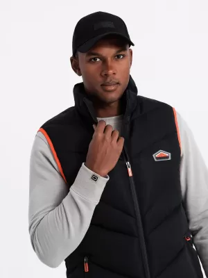 Pánská vesta OMBRE OM-JAVJ-0210 BLACK
