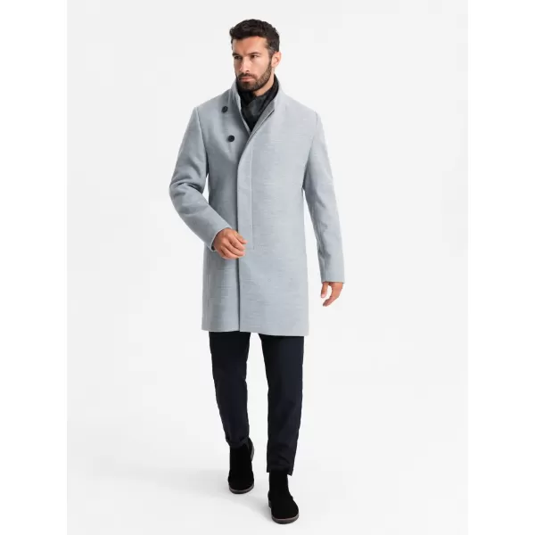  Pánský kabát OMBRE OM-COWC-0120 GREY MELANGE 