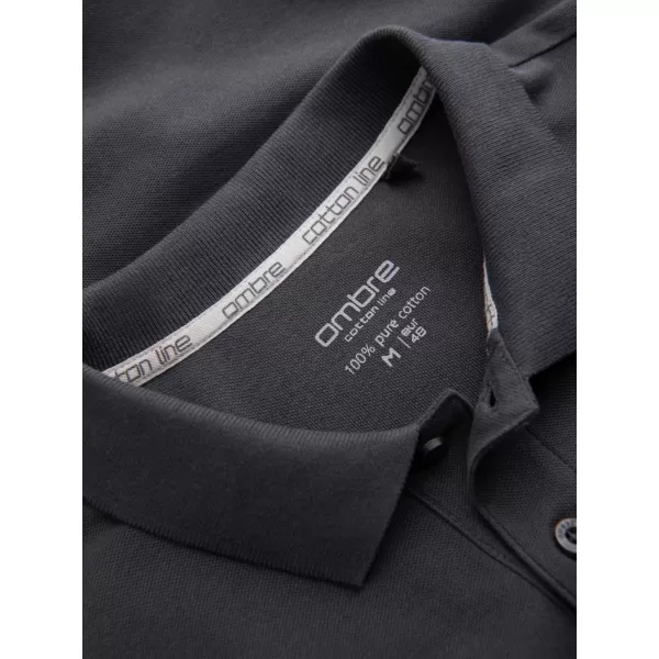  Pánské triko s límečkem OMBRE OM-POBS-0100 GRAPHITE 