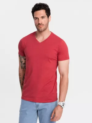 Pánské triko OMBRE OM-TSBS-0145 RED MELANGE