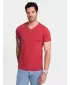 Pánské triko OMBRE OM-TSBS-0145 RED MELANGE