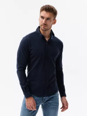 Pánská košile OMBRE OM-SHCS-0177 NAVY BLUE