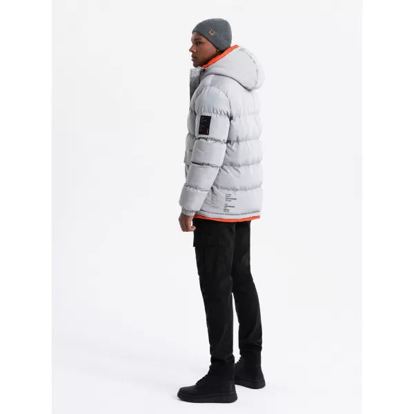  Pánská zimní bunda OMBRE OM-JAHP-0208 GREY 