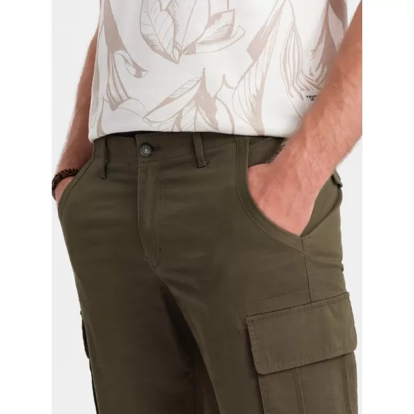  Pánské kraťasy OMBRE OM-SRCG-0133 DARK OLIVE 