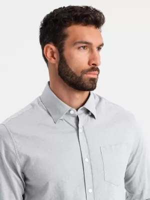 Pánská košile OMBRE OM-SHCS-0174 GREY