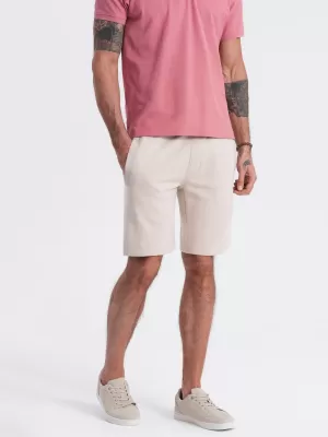 Pánské kraťasy OMBRE OM-SRBS-0139 LIGHT BEIGE