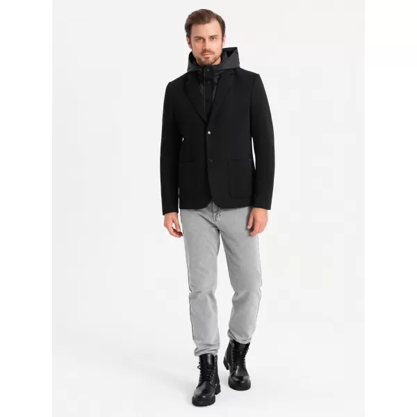  Pánské sako OMBRE OM-BLZB-0133 BLACK 