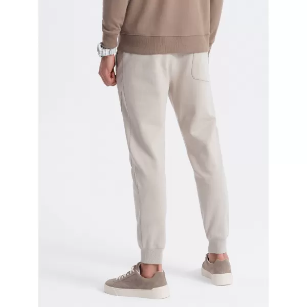  Pánské tepláky OMBRE OM-PABS-0173 LIGHT BEIGE 