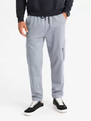 Pánské kalhoty OMBRE OM-PAJO-0199 LIGHT GREY