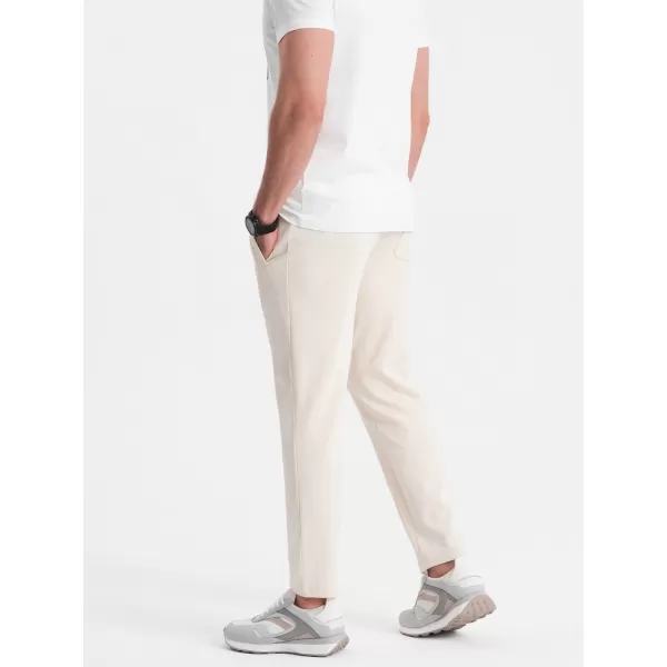  Pánské tepláky OMBRE OM-PABS-0206 CREAM 