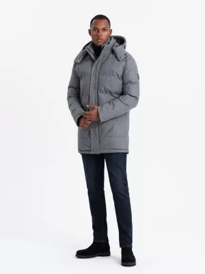 Pánská bunda OMBRE OM-JALJ-0217 GREY MELANGE