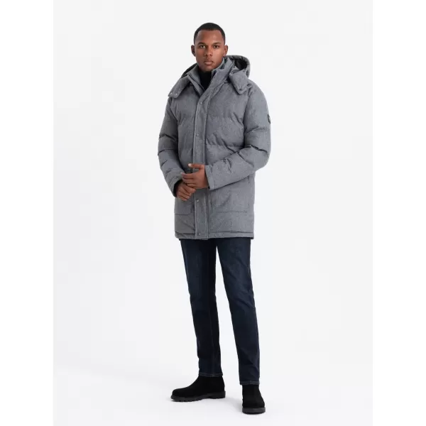  Pánská bunda OMBRE OM-JALJ-0217 GREY MELANGE 