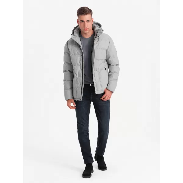  Pánská bunda OMBRE OM-JAHP-0203 GREY MELANGE 