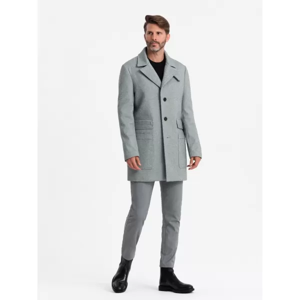  Pánský kabát OMBRE OM-COWC-0108 GREY 