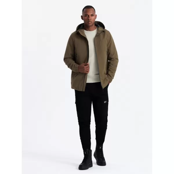  Pánská bunda OMBRE OM-JANP-0191 BROWN 