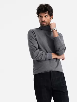 Pánský svetr OMBRE OM-SWTN-0101 GREY MELANGE