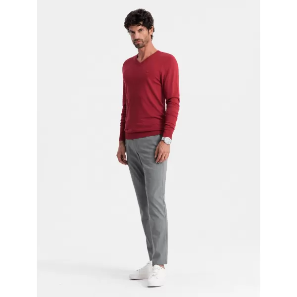  Pánský svetr OMBRE OM-SWBS-0107 RED 