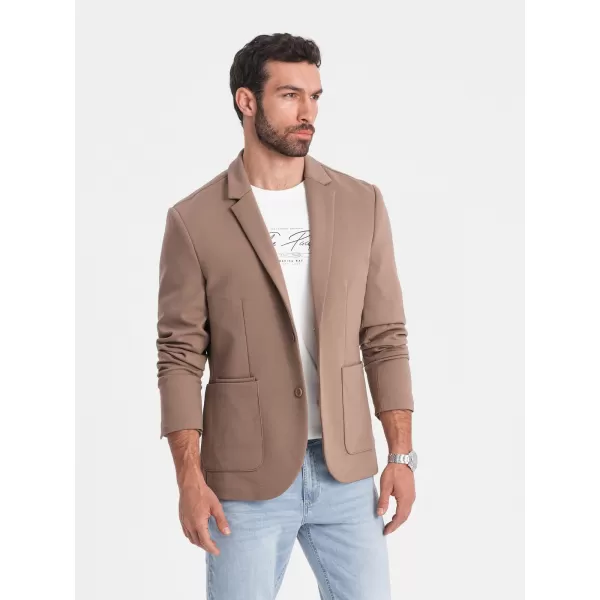  Pánské sako OMBRE OM-BLZB-0127 DARK BEIGE 