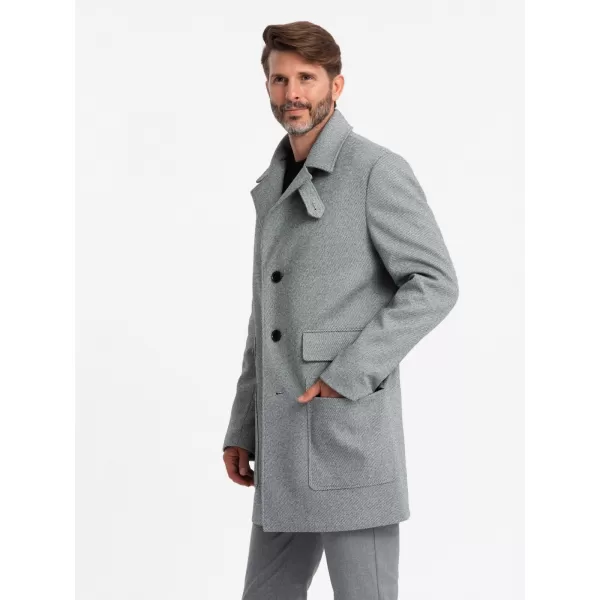  Pánský kabát OMBRE OM-COWC-0108 GREY 